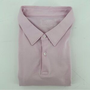 Charles Tyrwhitt Mens 2XL Smart Jersey Polo Shirt Golf Light Pink Short Sleeve